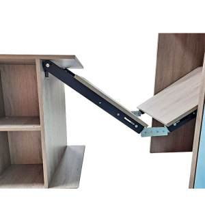 隐形折叠件下翻多功能伸缩五金连接件宿舍书桌吧台柜家用五金导轨