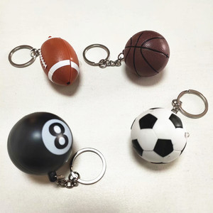 橄榄球钥匙链足球LED灯发声发光钥匙扣篮球小包包装饰小玩具挂件