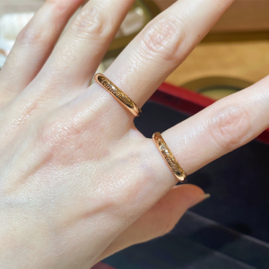 代购cartier/卡地亚1895素圈戒指 18k玫瑰金 男女情侣款对戒 婚戒