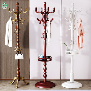 北欧实木衣帽架落地卧室挂衣架单杆立式家用房间置物挂包衣服架子