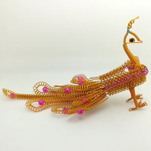 【小孔雀】创意手工艺铝丝彩铝线模型摆件民间工艺品diy手编凤凰