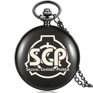 SCP基金会周边标志九尾狐 石英表二次元翻盖手表脖子挂件项链怀表