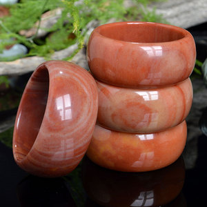 金丝玉沙漠漆手镯新疆天然正品大宽板籽料手镯戈壁玉彩玉收藏玉镯