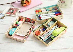 可爱小清新韩国文具DIY折叠组盒桌面收纳盒杂物分类整理盒