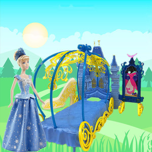正品芭比娃娃玩具套装迪士尼 仙蒂瑞拉 灰姑娘公主床公主卧室