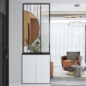 轻奢屏风简约半墙长虹玻璃隔断客厅现代卫生间干区洗手台家用定制