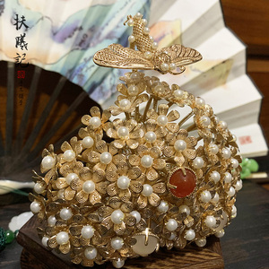 扶曦记  闹蛾扑花冠  李小孩李静训 汉服发冠  中国风