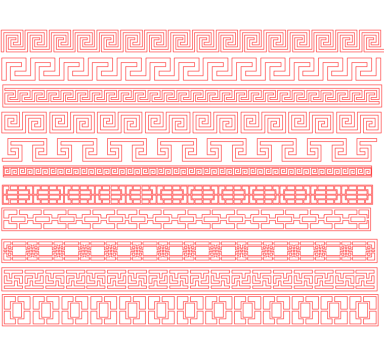 线雕精雕图中式线条横长条镂空万字花边回纹边框jdp矢量雕刻图