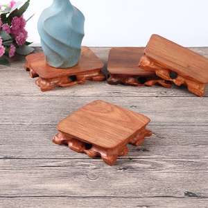 放石头的底座可挖槽奇石底座模具硅胶石头底座托架镂空加厚实木树