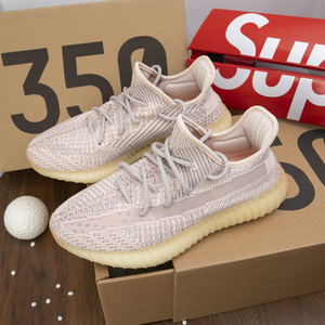 yezi yeezy椰子鞋女350纯白冰淇淋满天