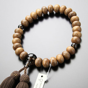 日本代购 男用佛珠念珠 槐木 茶水晶 延寿吉祥物 护身符