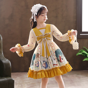 洛丽塔公主裙女童春秋裙子洋气小学生超仙春天连衣裙生日女孩衣服