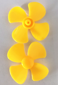 四叶螺旋桨 风叶 塑料玩具配件 diy科技制作 风车模型黄色40mm