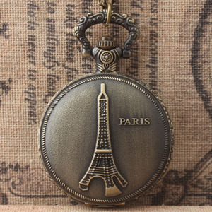 法国巴黎埃菲尔铁塔女手表复古怀旧简约文艺女怀表翻盖摩天轮埃及