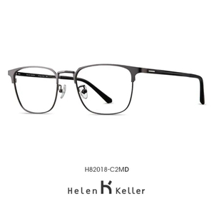 海伦凯勒H82018眉毛时尚眼镜框男潮架近视方圆商务休闲合金柔和