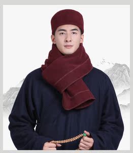 僧人新款僧冒师父尼姑佛教佛帽僧帽居士帽出家加厚男女双层灰色