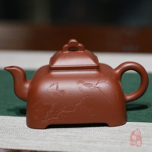 宜兴纯全手工紫砂壶方器名家何卫枫峰徒弟汪超宇孤菱棱原矿龙血砂