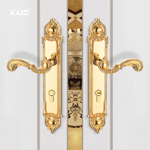 德国KABO双开门大门锁金色对开门锁欧式简约子母门入户加大号门锁