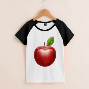 3d立体印花小学生t恤幼儿园夏短袖童装衣服趣味水果红苹果班园服