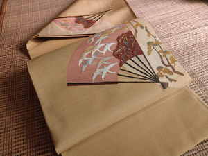 美品 日本传统女士和服腰带 正绢紬二通袋帯 缂丝茶席 和枫馆