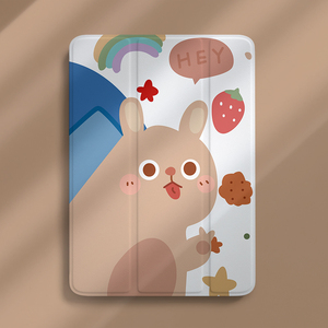 2卡通兔mini6防弯4第九代硅胶air5全包壳书本式3可爱少女心2019简约