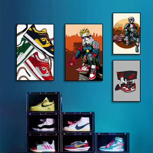 aj球鞋装饰画篮球鞋洗鞋店试衣间潮牌挂画寝室标签海报奶茶店壁画