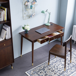 实木书桌简约现代日式电脑桌椅家用书房多功能办公桌北欧写字桌台