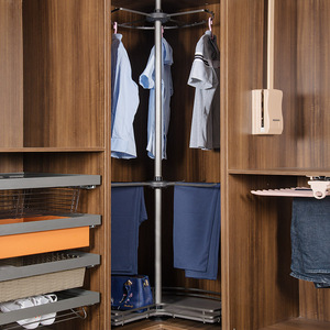 600人付款淘宝衣柜转角旋转衣架360度多功能衣帽间拐角裤架l衣橱拉篮