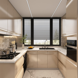 皮阿诺整体厨房橱柜定制现代简约厨柜装修中岛台灶台石英石台面