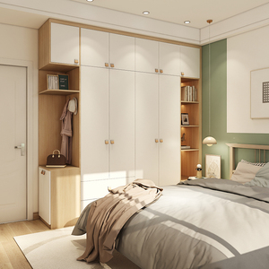 皮阿诺全屋定制衣柜家用卧室推拉门走入式衣橱简约现代日系衣帽间