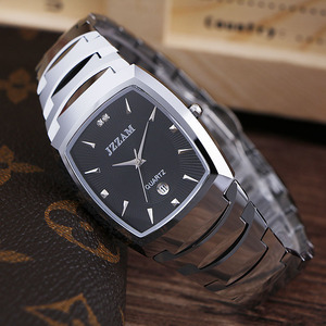 钨钢方形男士手表商务石英腕表爵帅新款时尚潮流防水情侣简约女表