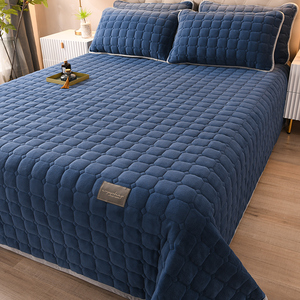 春秋冬季牛奶绒床盖单件榻榻米专用床单塌塌米加绒绒面夹棉床铺盖