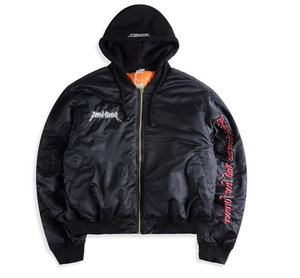 正品潮牌vetements巨袖火焰五芒星魔法阵ma1刺绣男女夹克棉衣