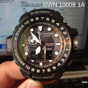 全球购 卡西欧 G-SHOCK系列 三重感应器光动能电波表GWN-1000B-1A