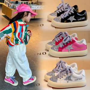 女童低帮板鞋2024春季新款时尚儿童休闲单鞋小女孩软底防滑运动鞋
