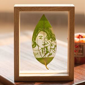 树叶雕刻照片叶雕叶脉画照片定制情侣礼物diy相框叶脉画送男朋友