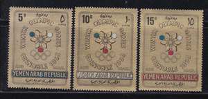 038-4  第十届格勒诺布尔冬奥会 1967年 3全(无胶)  也门