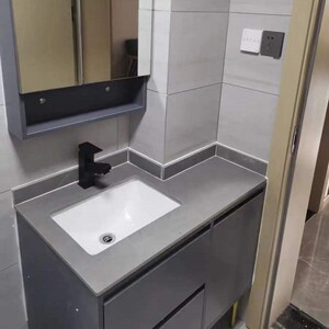 定制切角浴室柜组合大理石拐角台盆岩板卫浴柜缺角洗脸盆洗手盆柜