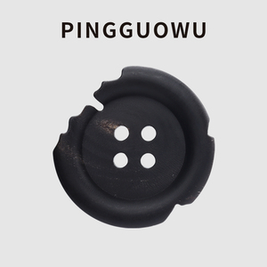 PINGGUOWU 复古不规则异形天然真牛角纽扣秋冬毛呢羊绒大衣扣子