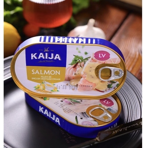 俄罗斯鱼罐头海鲜三文鱼沙丁鱼拉脱维亚原装进口170克即食包邮