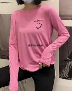 丁螺女装2021秋冬新款韩版时尚休闲显瘦圆领简约纯棉t恤长袖93172
