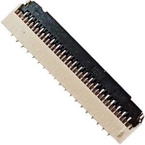 FPC连接器0.3mm间距高度H1.0前锁翻盖式下接13-71Pin排线双排针座