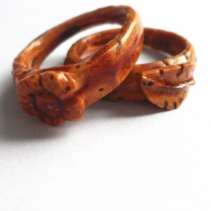 桃木桃核戒指手工精雕小花心形女友生日礼物创意礼品备注大小尺寸