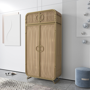 现代简约铁艺挂式收纳衣柜小户型可定制加高多层整体大衣橱储物柜