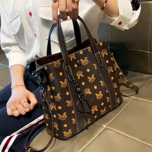 kadiou/凯狄欧 牛皮字母中年托特包单肩包拉链商场同款夹层手机袋