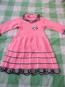 七八十年代童装小裙子衣服收藏小孩毛衣裙影视道具5790全新