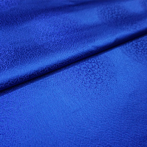 促销推荐 优质宝蓝色满地祥云团云纹织锦缎丝绸缎子布料面料唐汉