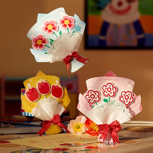 母亲节送你花花贺卡祝福妈妈女神幼儿园儿童玩具礼物手工diy材料