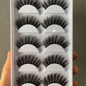 欧美夸张浓密扇形卷翘仿貂毛假睫毛舞台仿妆化妆师cos入5对装