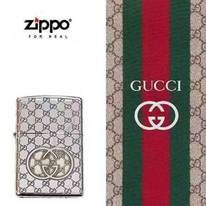 zippo打火机联名款潮牌gucci古驰双色纯铜纯银防风礼品支持过毒